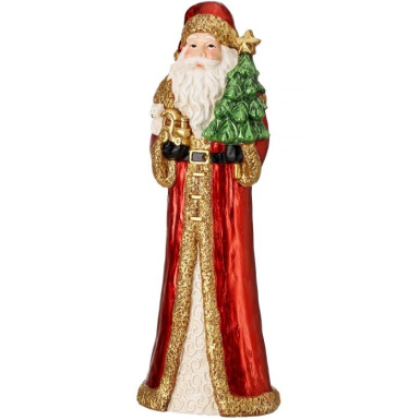 20.5” Santa Glitter Trim and Tree Statue