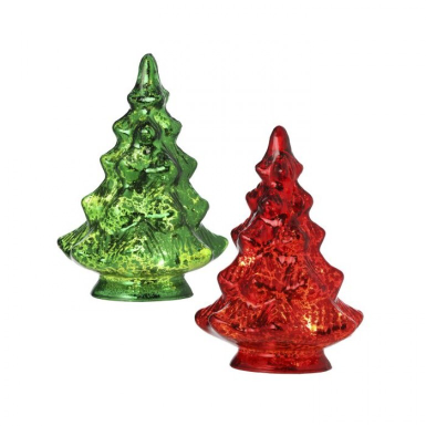 5” LED/Battery Timer Glass Tree 4 Color Options