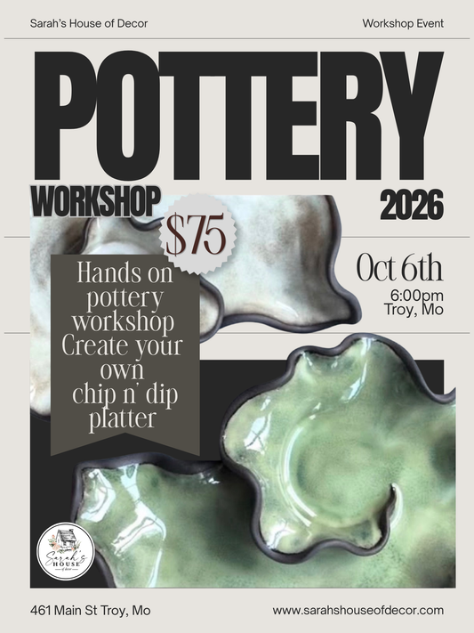 Pottery: Create a Unique Chip n’ Dip Platter Oct 6th 6:00pm