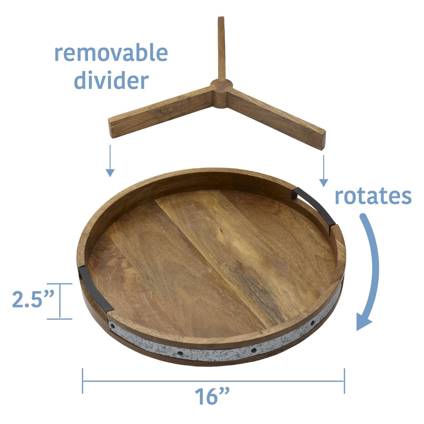 Mikasa Round Galvanized Band Lazy Susan