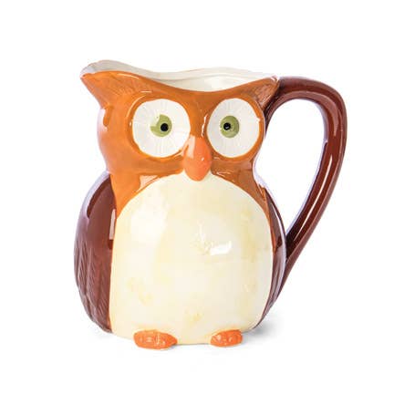 Dolomite Owl Pitcher Vase Decor