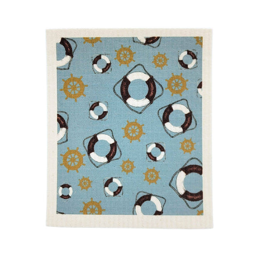 Summer Nautical Pattern Swedish Dishcloth - Beach Dishcloth