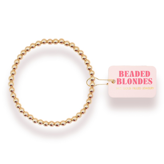 4MM Gold Beaded Bracelet