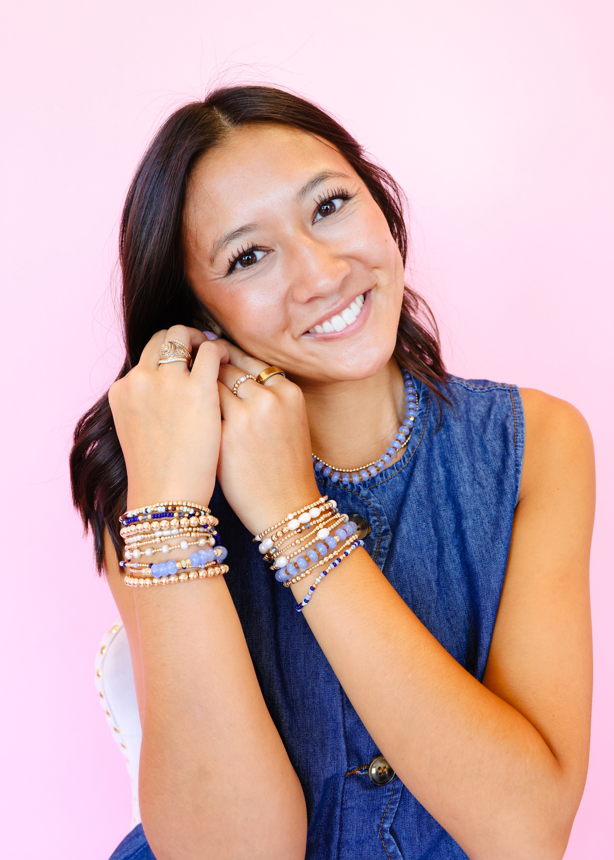 Charlotte Bracelet in Denim and Mocha