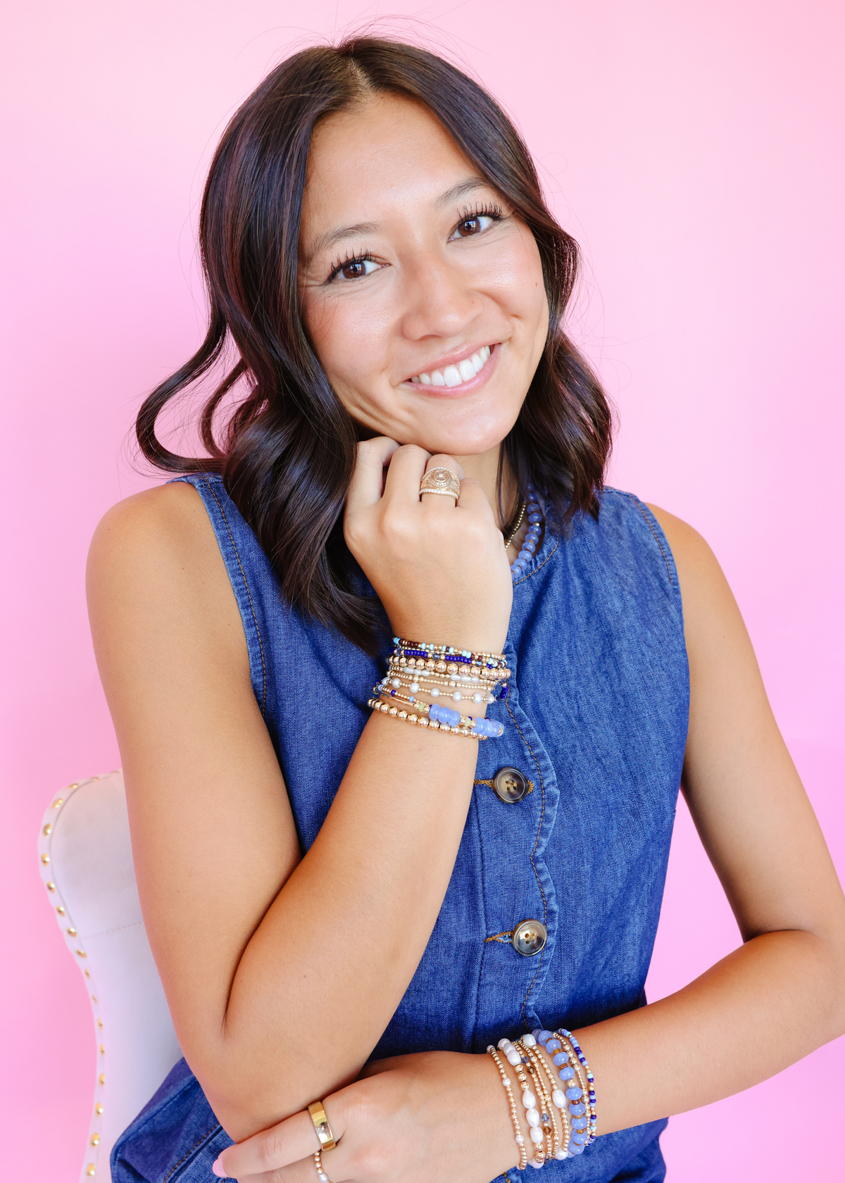 Charlotte Bracelet in Denim and Mocha